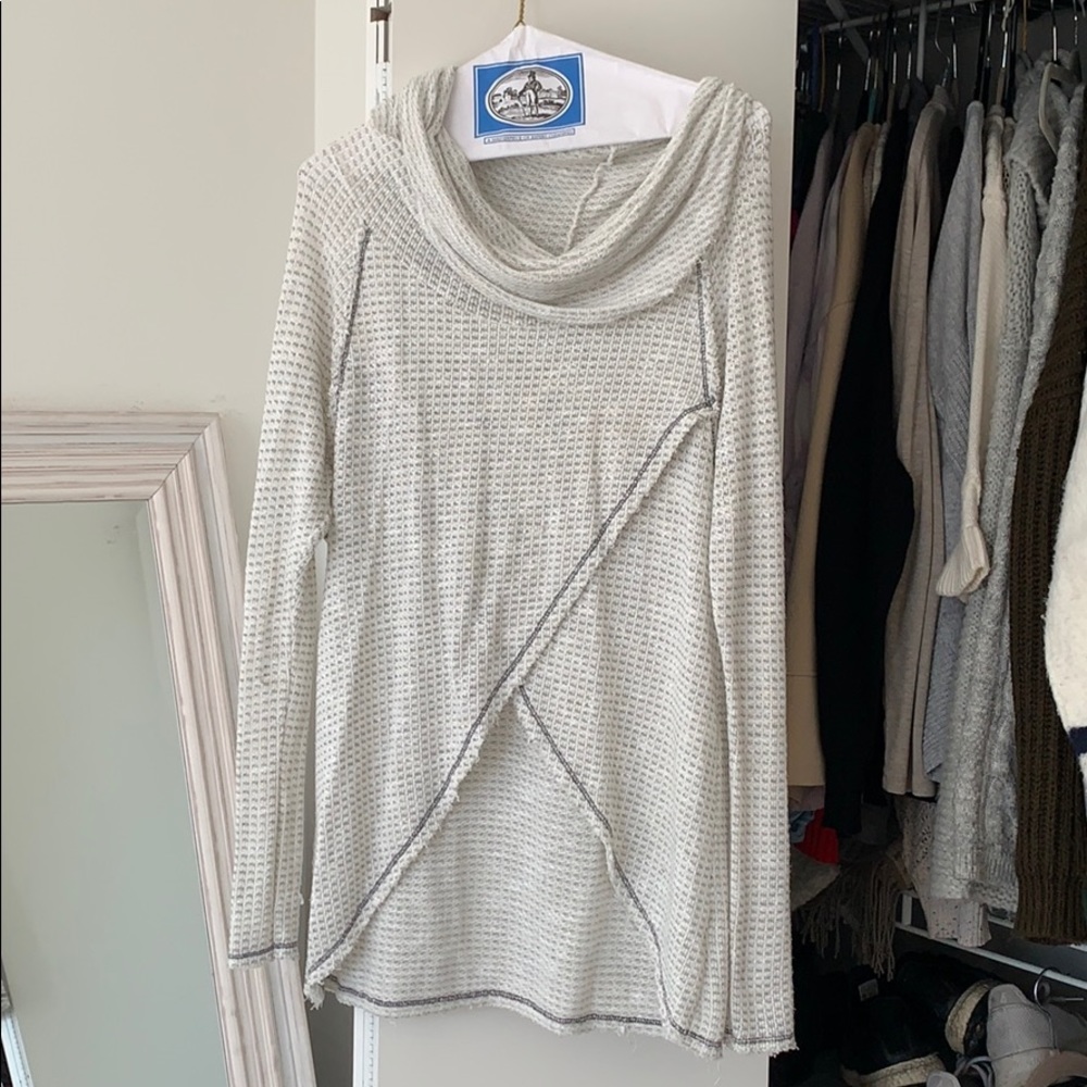 Free People Waffle Fabric Sweater